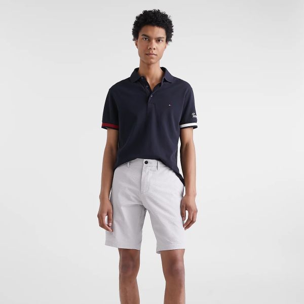 Tommy Hilfiger Flag Sleeve Slim Polo Navy