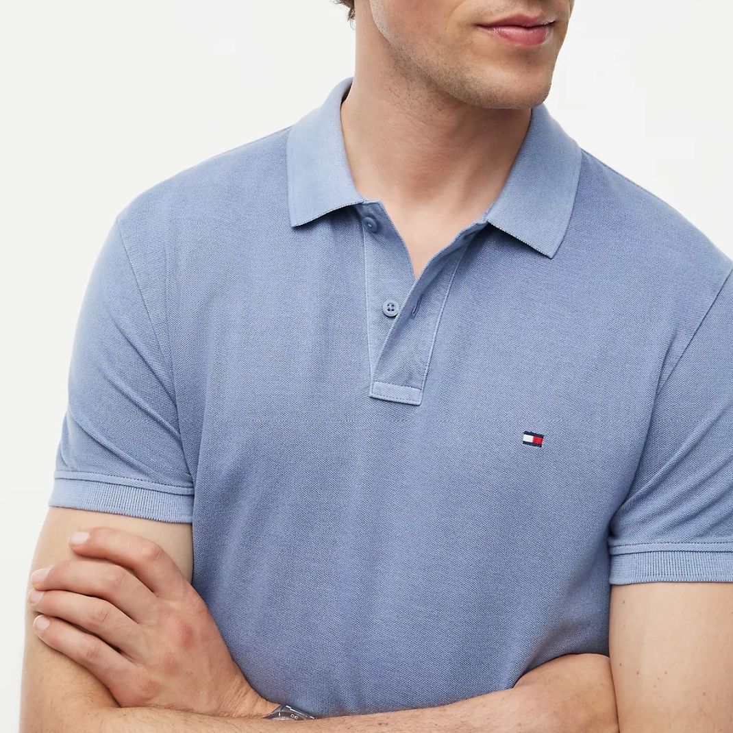 Tommy Hilfiger Garment Dye Polo Licht Blauw