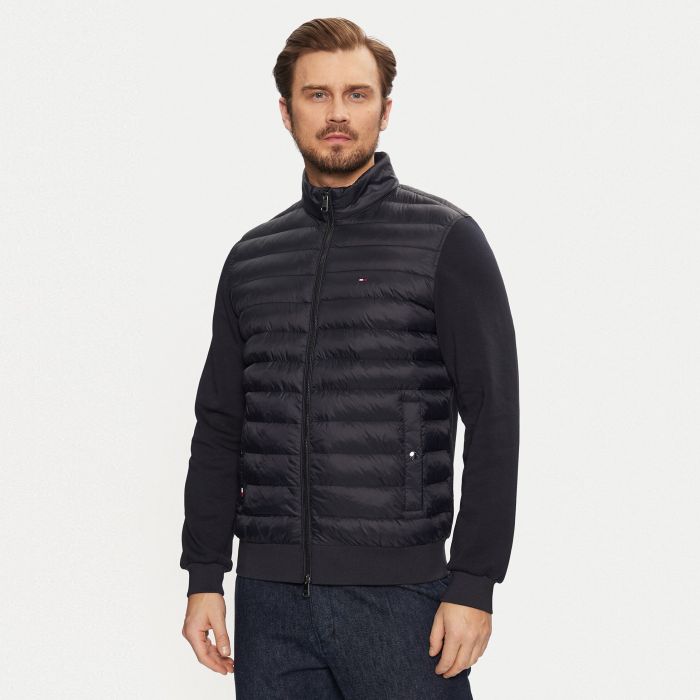 Tommy Hilfiger Mix Media Stand Collar Jas Navy