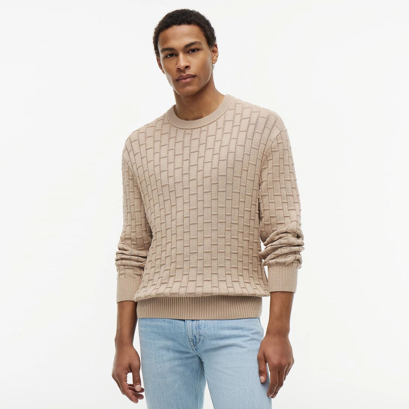Tommy Hilfiger Mock Cable Sweater Beige