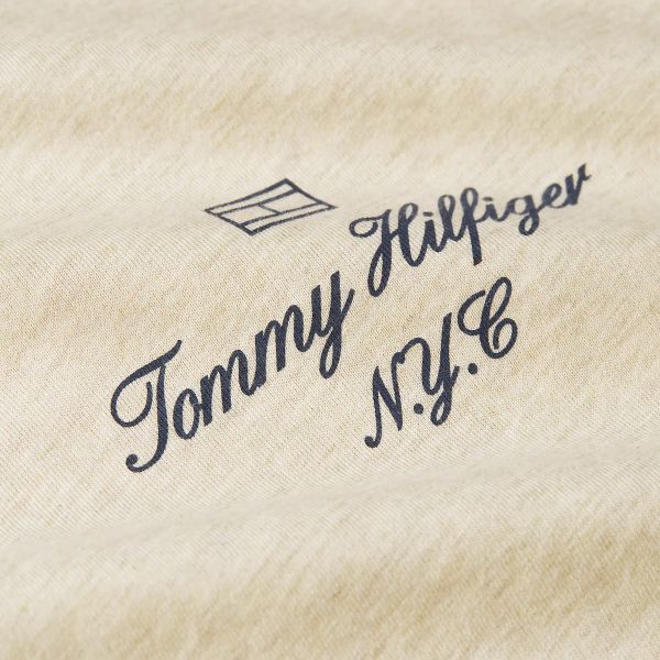 Tommy Hilfiger Outline Flag Script T-shirt Beige