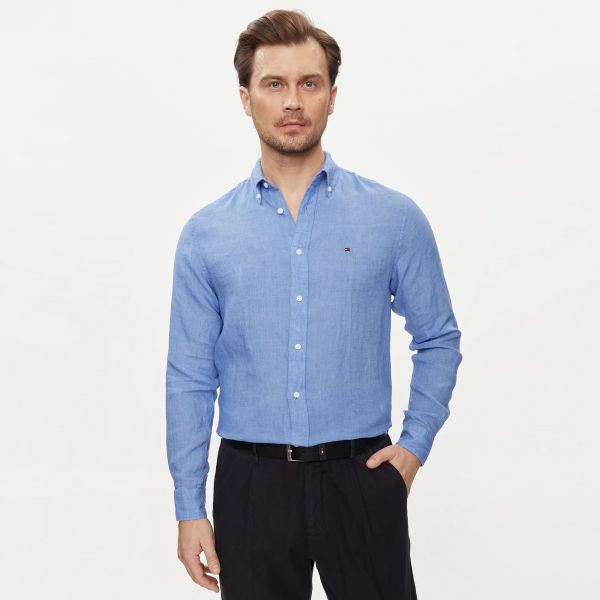 Tommy Hilfiger Pigment Dyed Solid Overhemd Blauw