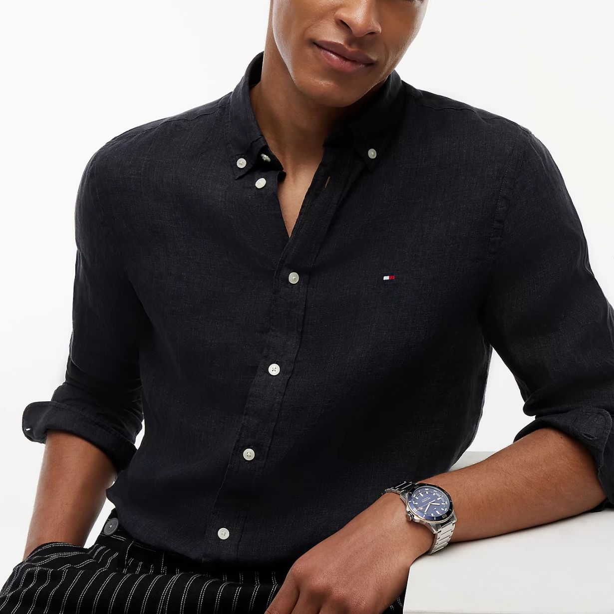 Tommy Hilfiger Pigment Dyed Solid Overhemd Zwart