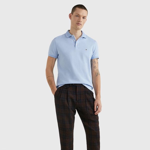 Tommy Hilfiger Pretwist Mouline Polo Licht Blauw
