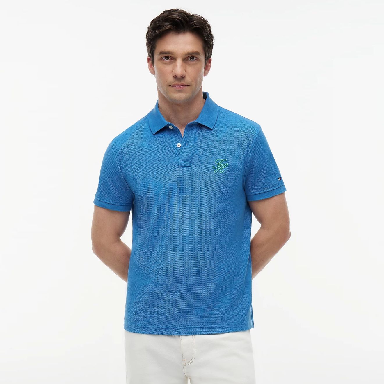 Tommy Hilfiger Script Regular Polo Blauw