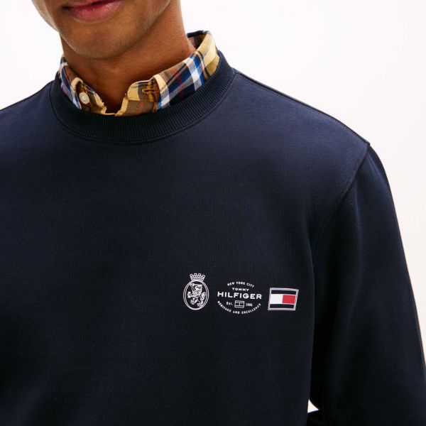 Tommy Hilfiger Small Crest Outline Sweater Navy