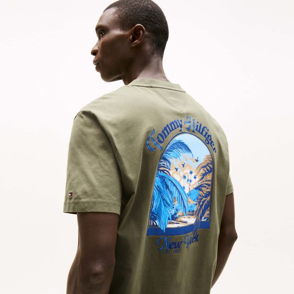 Tommy Hilfiger Summer Photo T-shirt Donker Groen