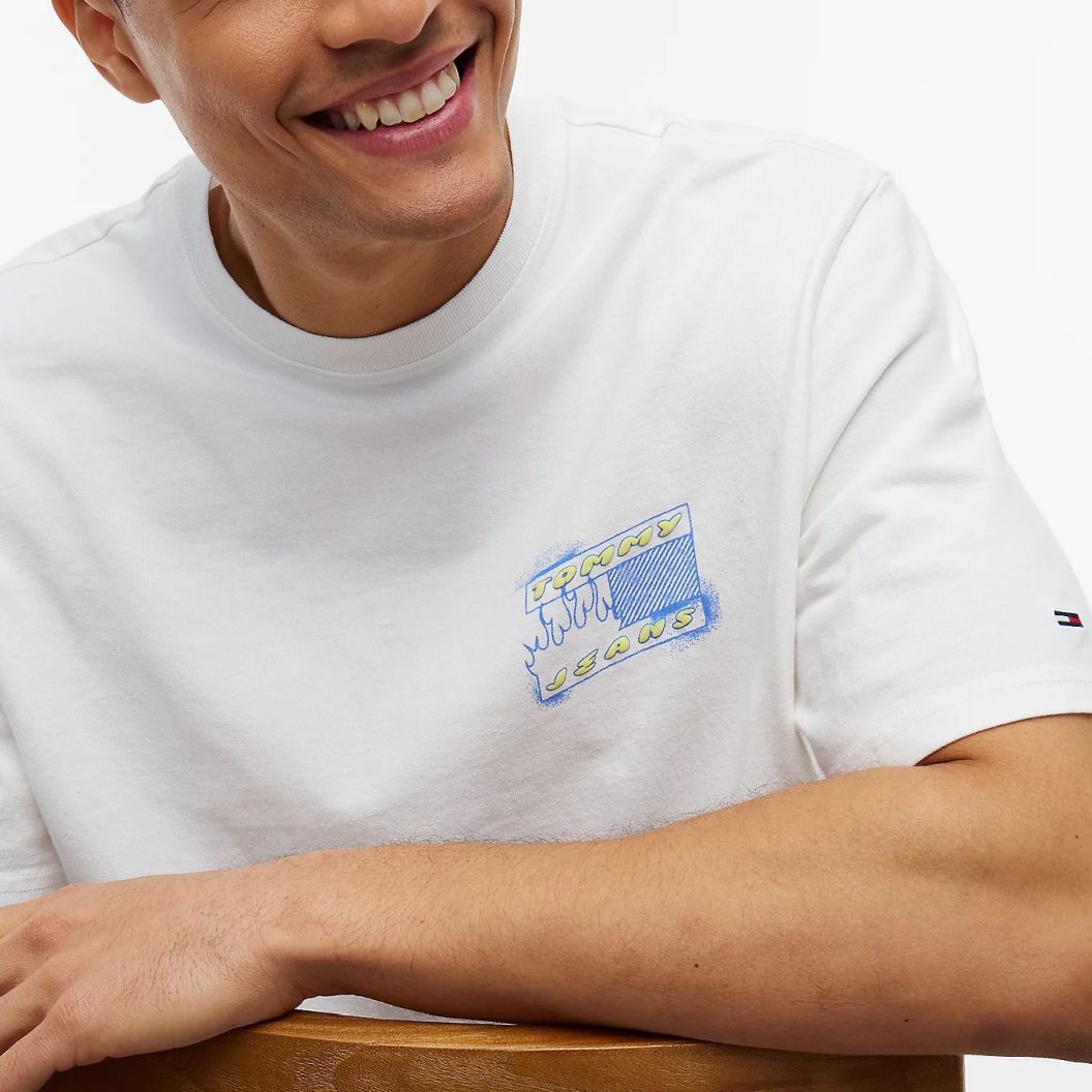Tommy Jeans 90s Bubble Flag T-shirt Wit