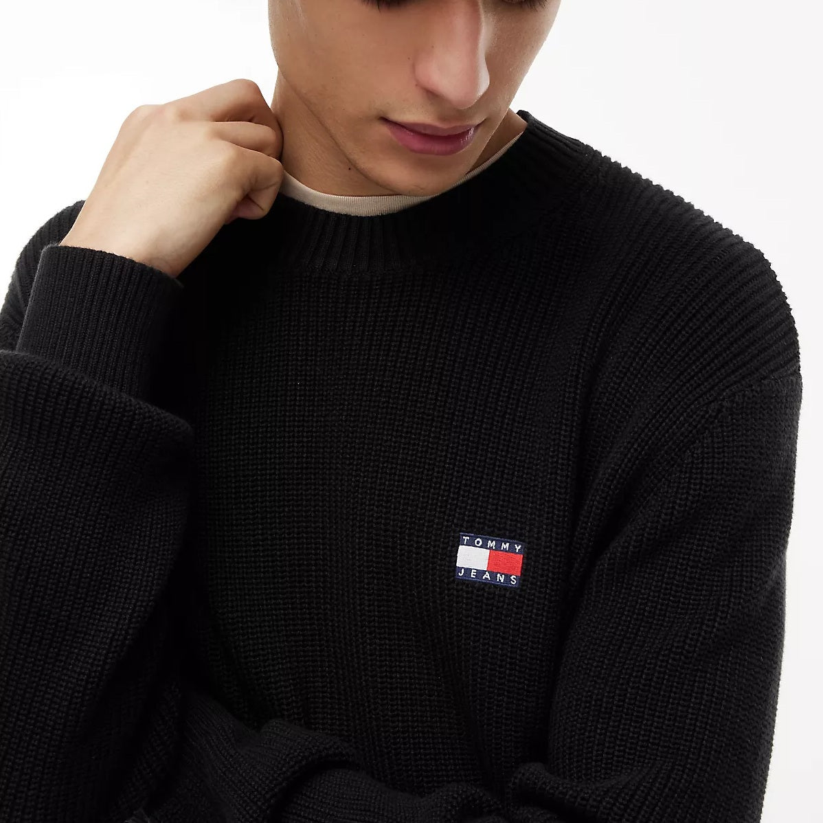 Tommy Jeans Badge Knit Sweater Zwart