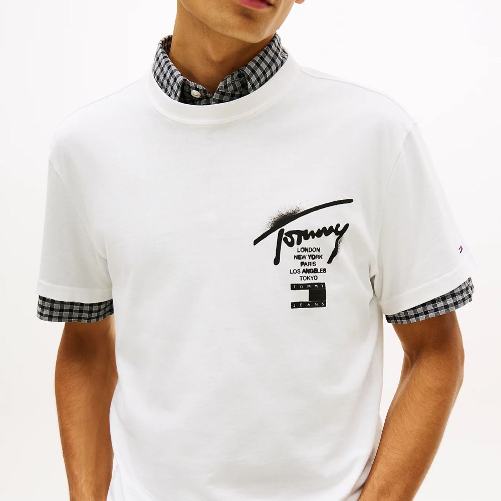 Tommy Jeans Regular City Sign T-shirt Wit