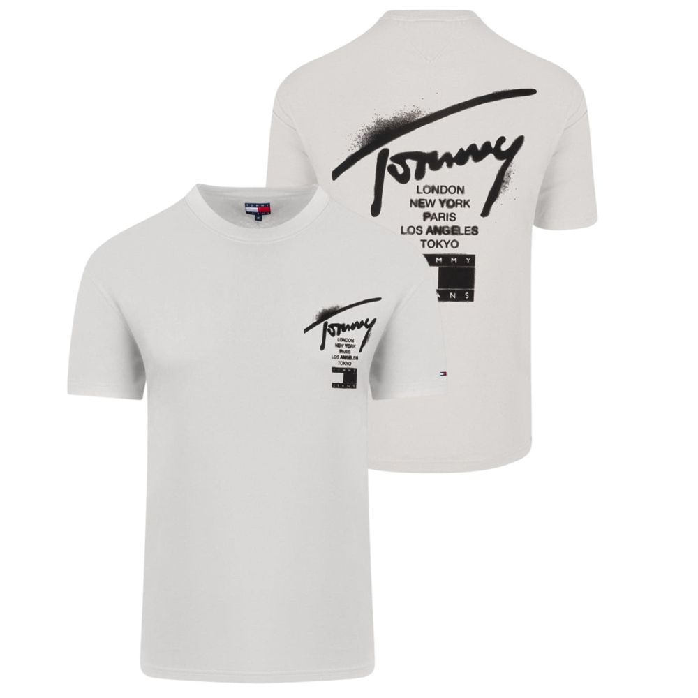 Tommy Jeans Regular City Sign T-shirt Wit