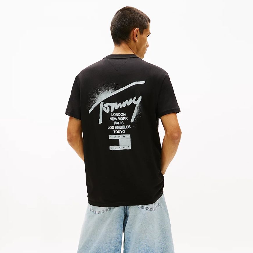 Tommy Jeans Regular City Sign T-shirt Zwart