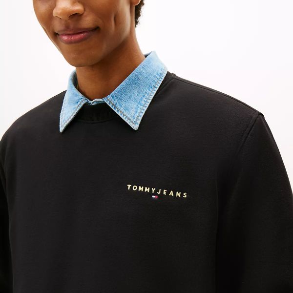 Tommy Jeans Regular Linear Sweater Zwart