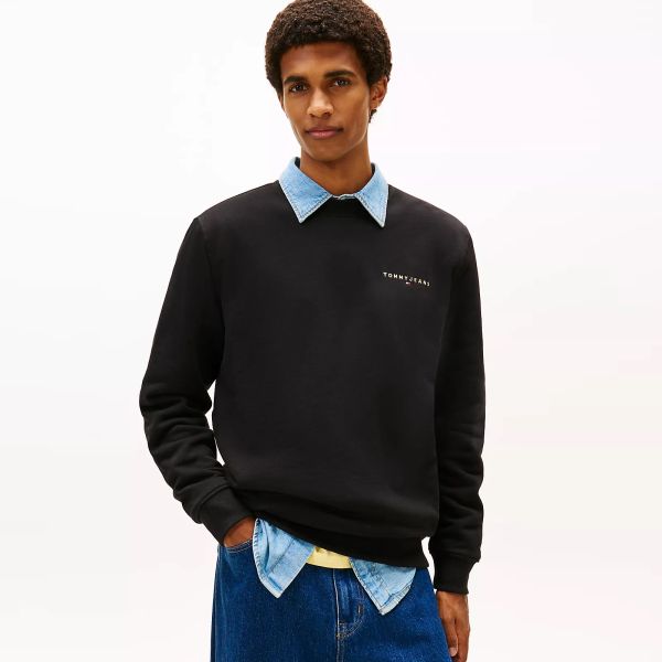 Tommy Jeans Regular Linear Sweater Zwart