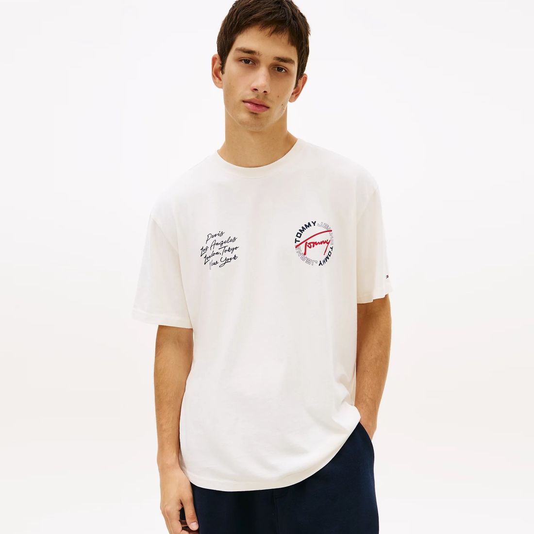 Tommy Jeans Relaxed Sign Circle T-shirt Off White