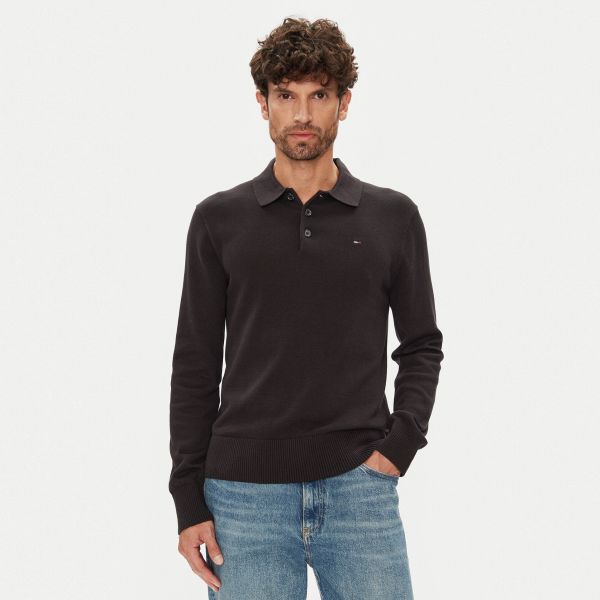 Tommy Jeans Slim Essential Polo Sweater Zwart