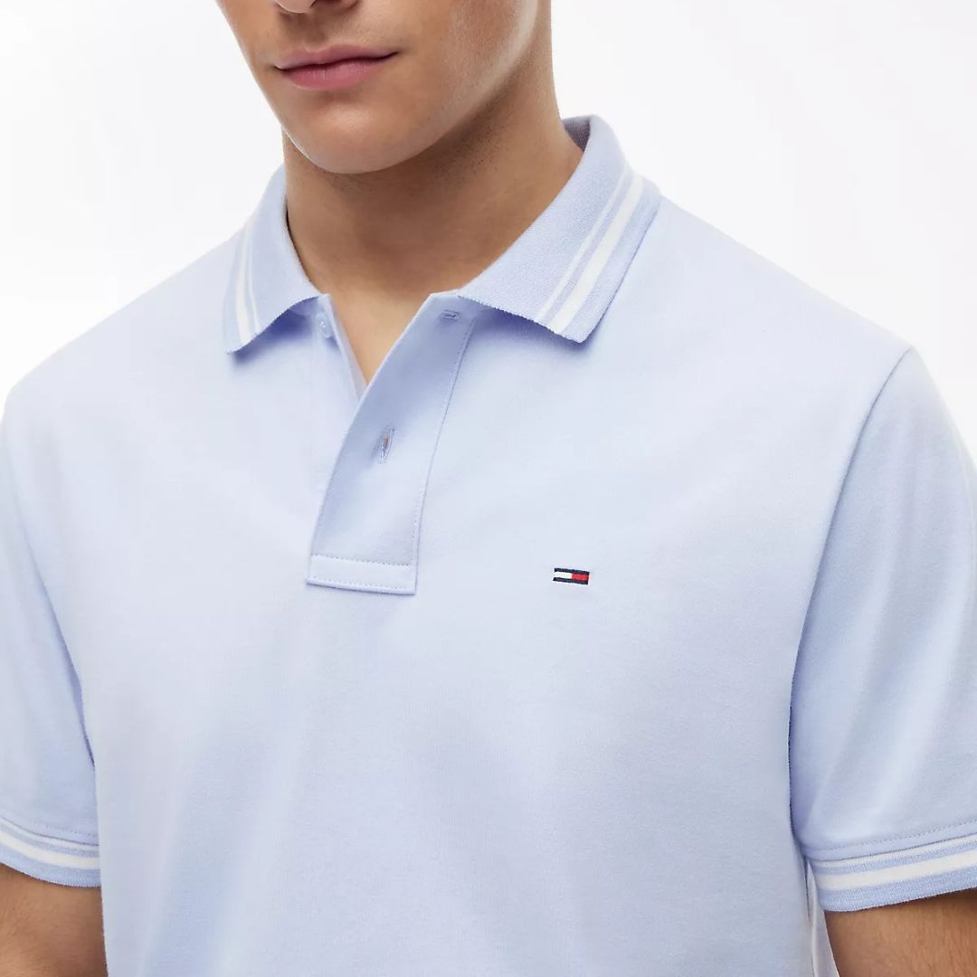 Tommy Jeans Tipped Polo Licht Blauw
