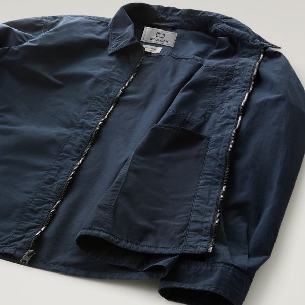 Woolrich Gabardine Overshirt Navy