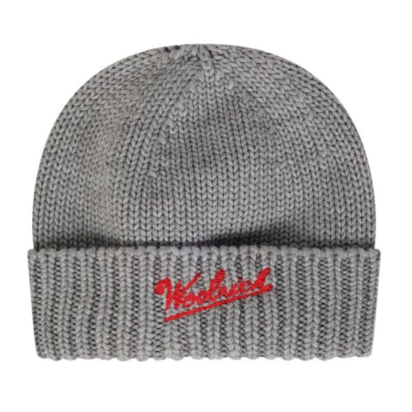Woolrich Merino Wool Logo Muts Grijs