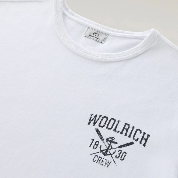 Woolrich Navy Logo T-shirt Wit