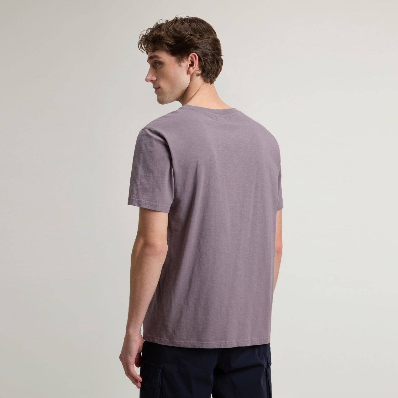 Woolrich Slub Logo T-shirt Grijs